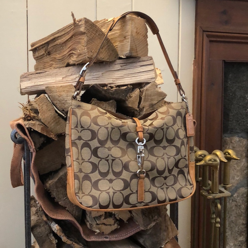 Coach signature pattern handbag